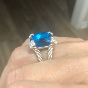 David Yurman Blue Topaz diamond On Point 15 mm